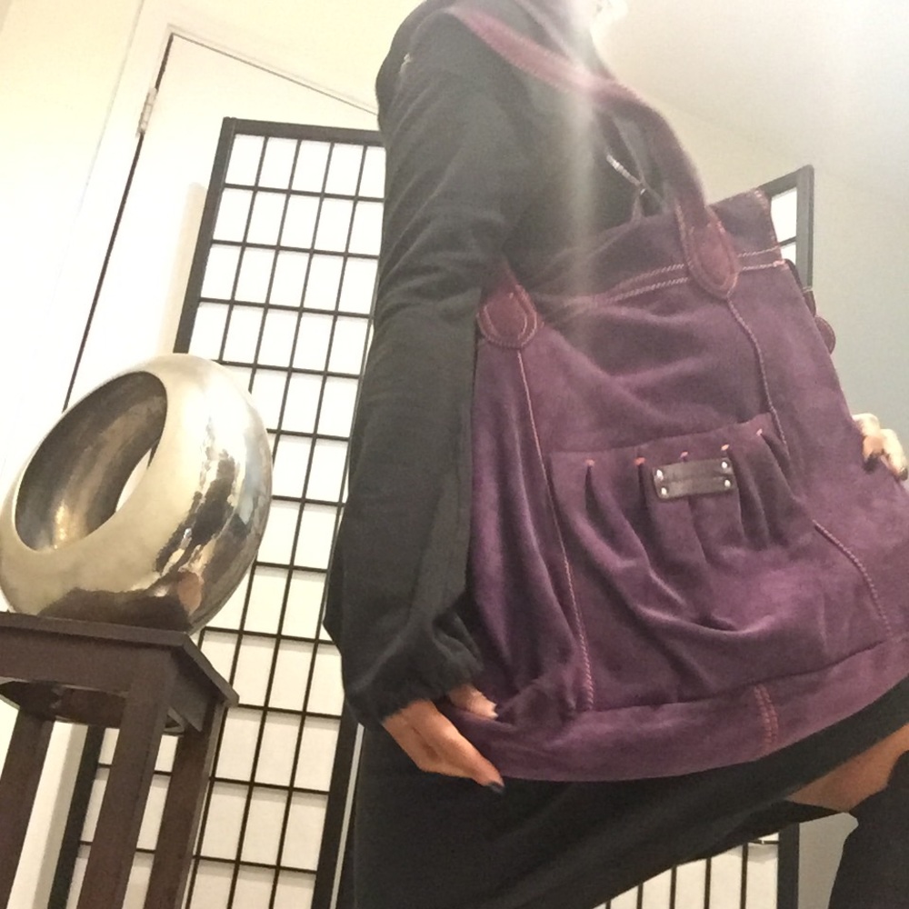 Benetton 🌈Leather Purple❤️ Satchel Purse